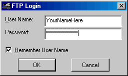 Screen dump of FTP login form.