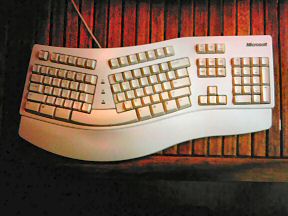Picture of my Microsoft Natural keyboard put back together again.