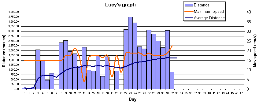 Lucy's statistical graph made on January 12, 2005 - 18:30 am.