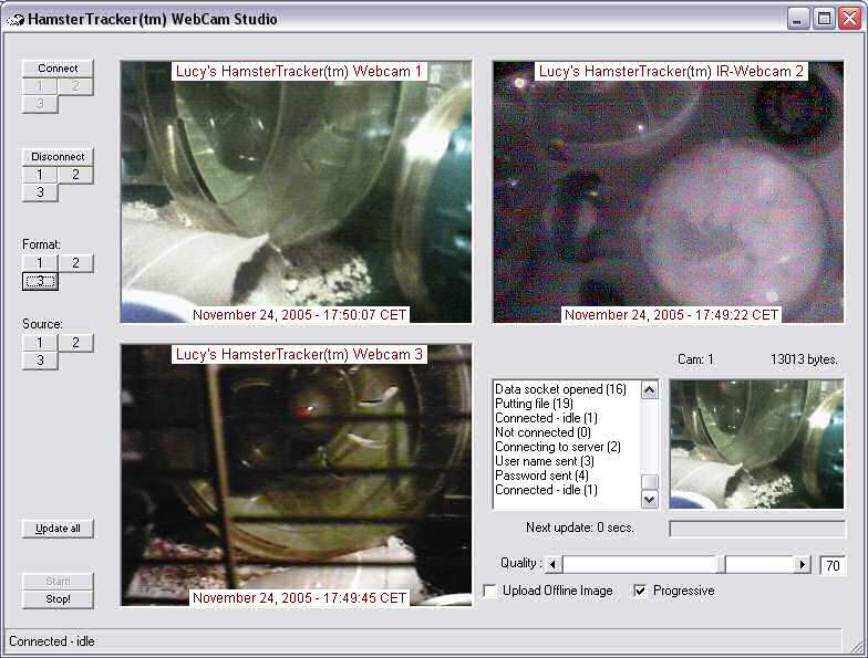 Screenshot of the HamsterTracker Webcam Studio, in action.